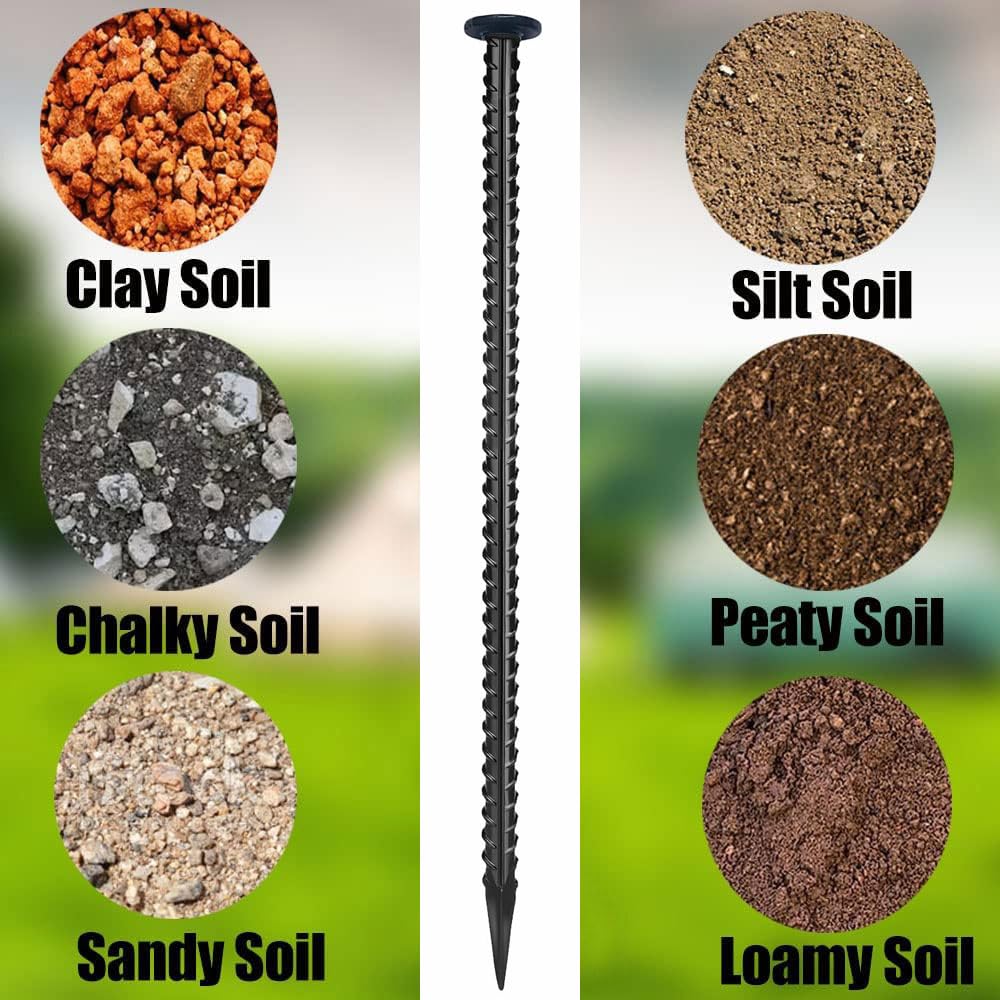 Galvanized steel ground anchor resists rust for outdoor use