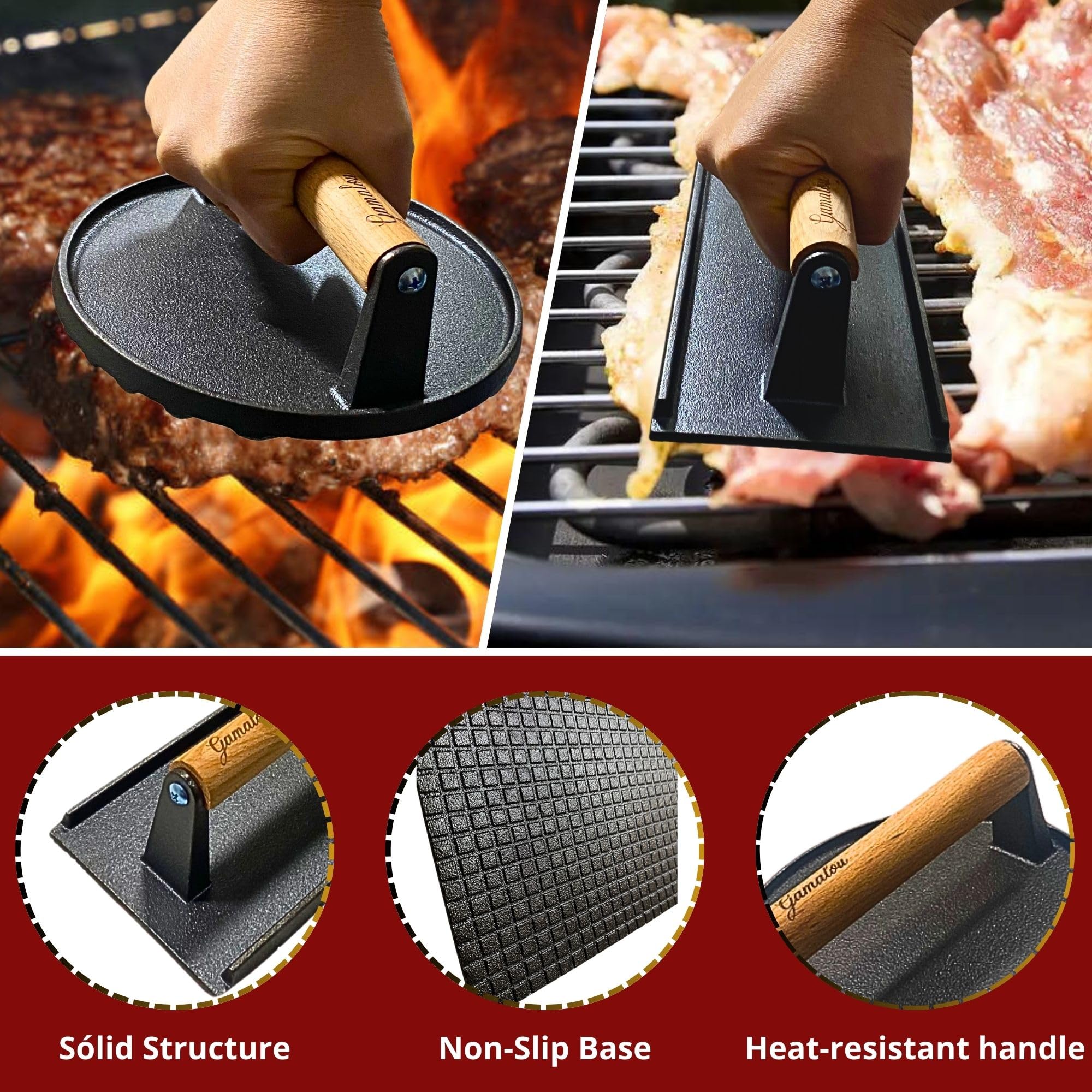 Gamalou 3-in-1 patty maker for stuffed burgers or sliders