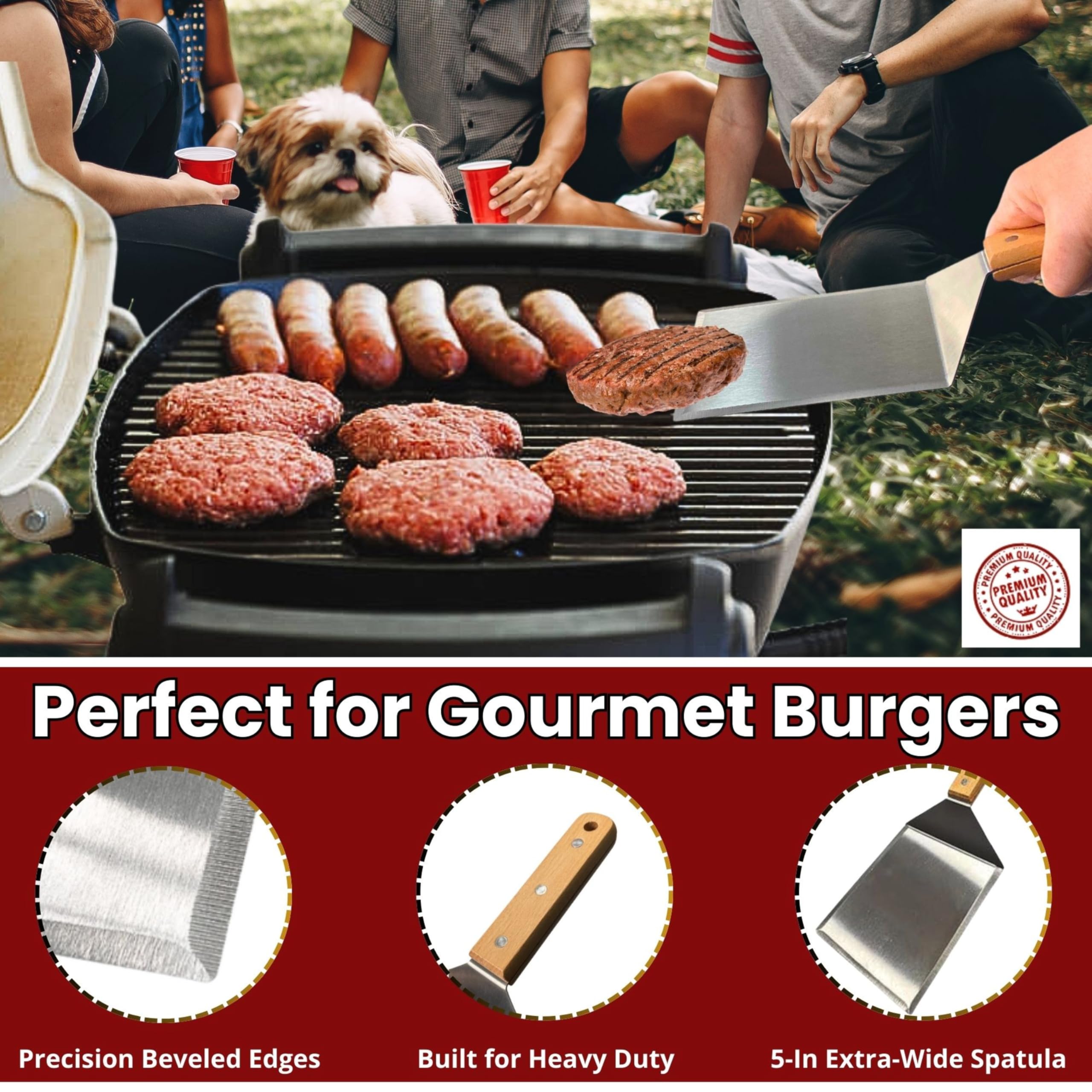 Gamalou cast iron press with wood handle for durable high-heat use