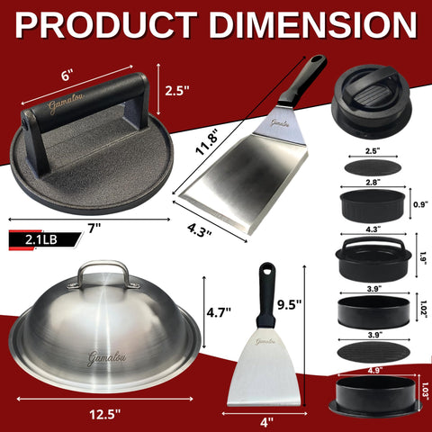 Gamalou 12 inch stainless melting dome traps heat for fast cheese melt.