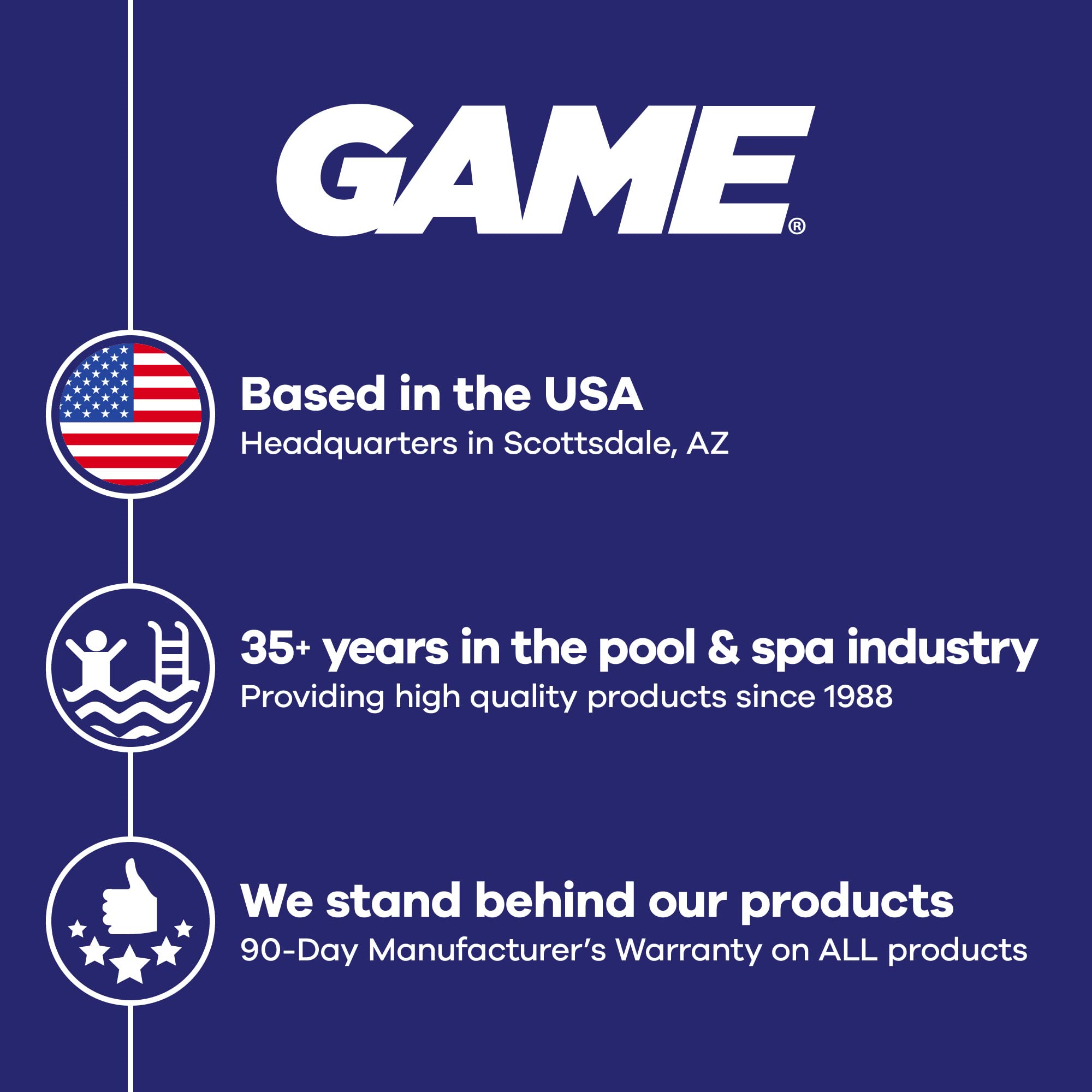 GAME thermometer pairs well with other GAME pool products