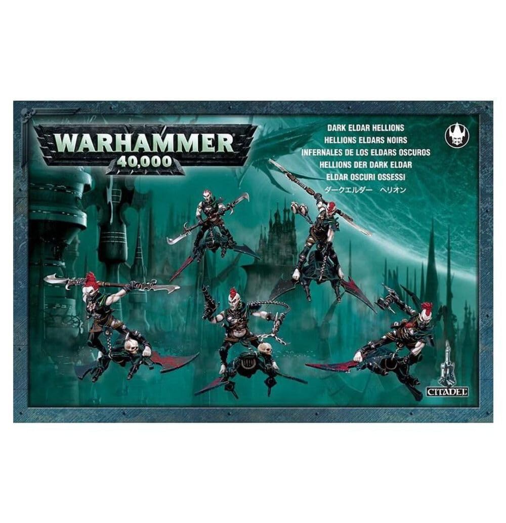 Games Workshop Dark Eldar Hellions assembled miniatures for tabletop battles