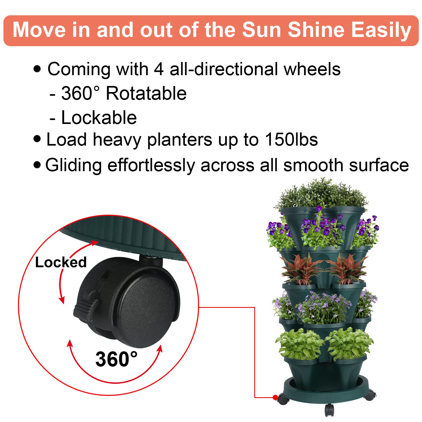 GameXcel 5-tier tower filled with herbs and veggies illustrates versatile balcony-to-kitchen use.