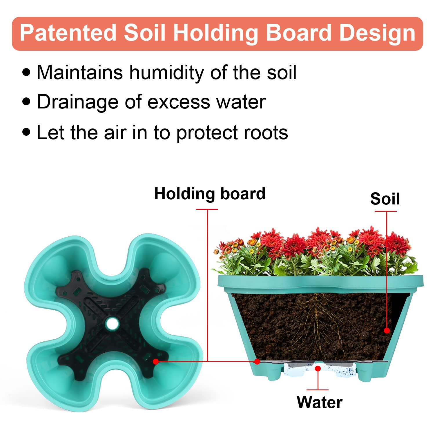 GameXcel planter with 360-degree wheels for easy repositioning and sun tracking