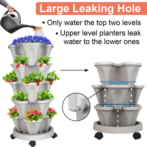GameXcel vertical planter with drainage holes to prevent overwatering.