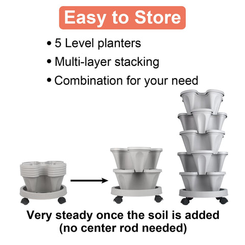 GameXcel five-tier design accommodates herbs strawberries flowers and vegetables.