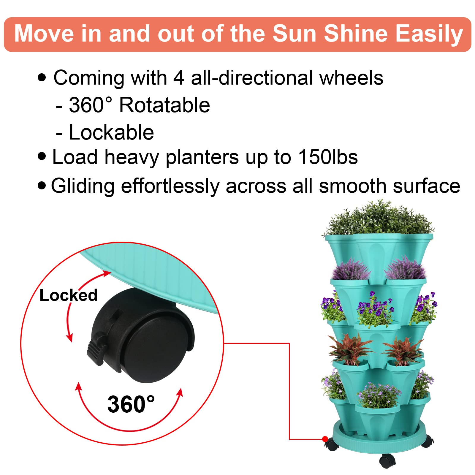 GameXcel teal vertical planter emphasizes airflow to reduce root rot risk