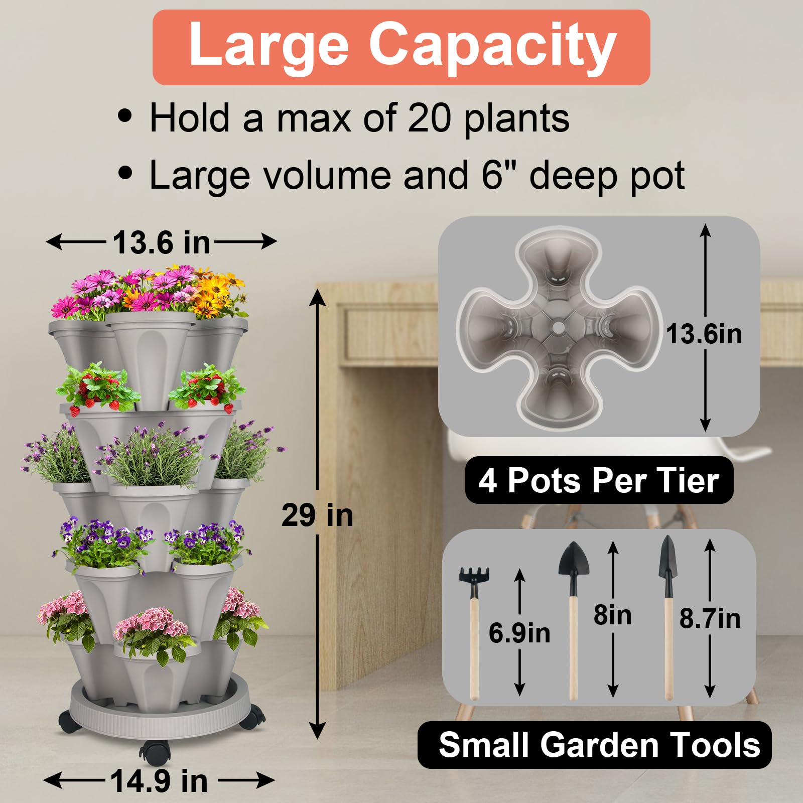 GameXcel planter's soil board system maintains moisture across all levels.