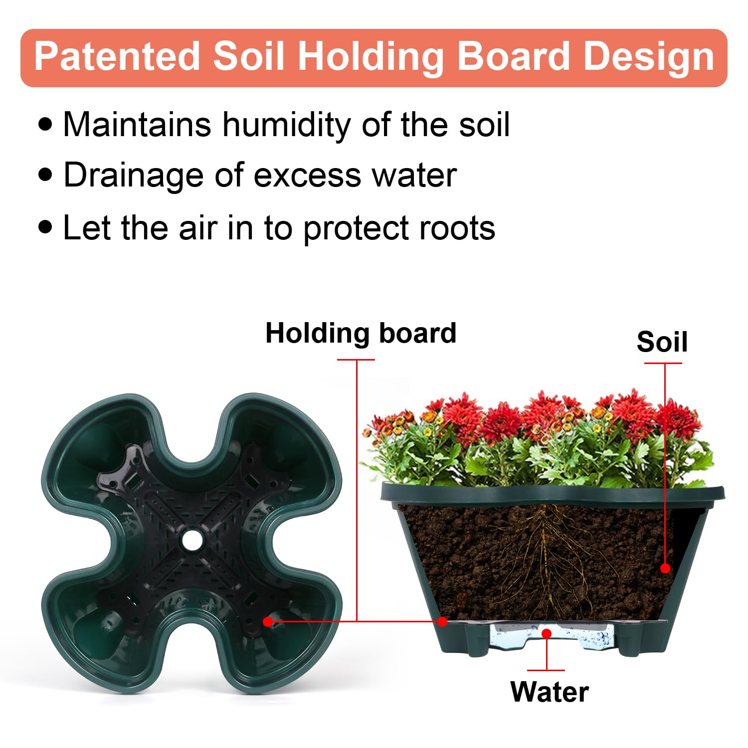 GameXcel Vertical Planter Tower wheels closeup highlights 4 lockable casters for easy mobility.