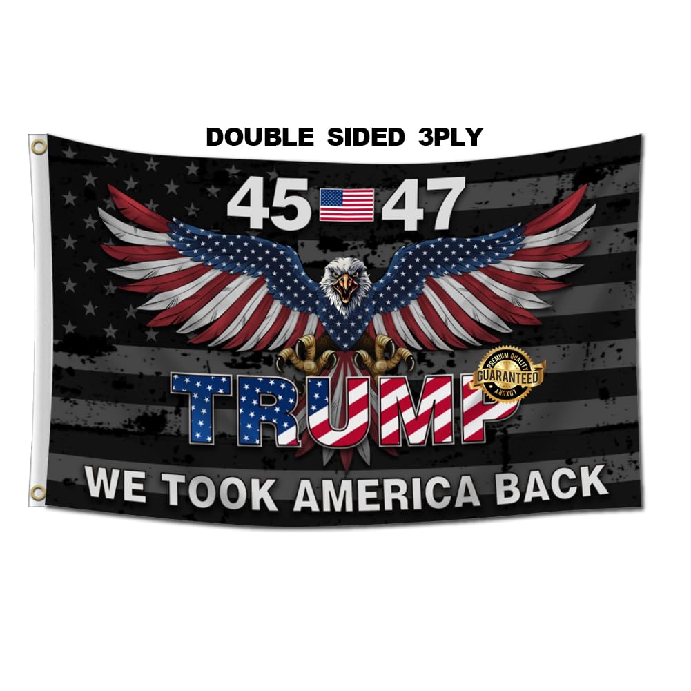 Gamiu Trump flag 3x5 outdoor on a flagpole; durable and weather-resistant for outdoor display