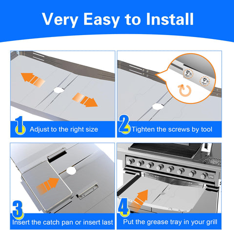 GAMPLAE compatible grease tray fits 4/5/6 burner grills for cost savings