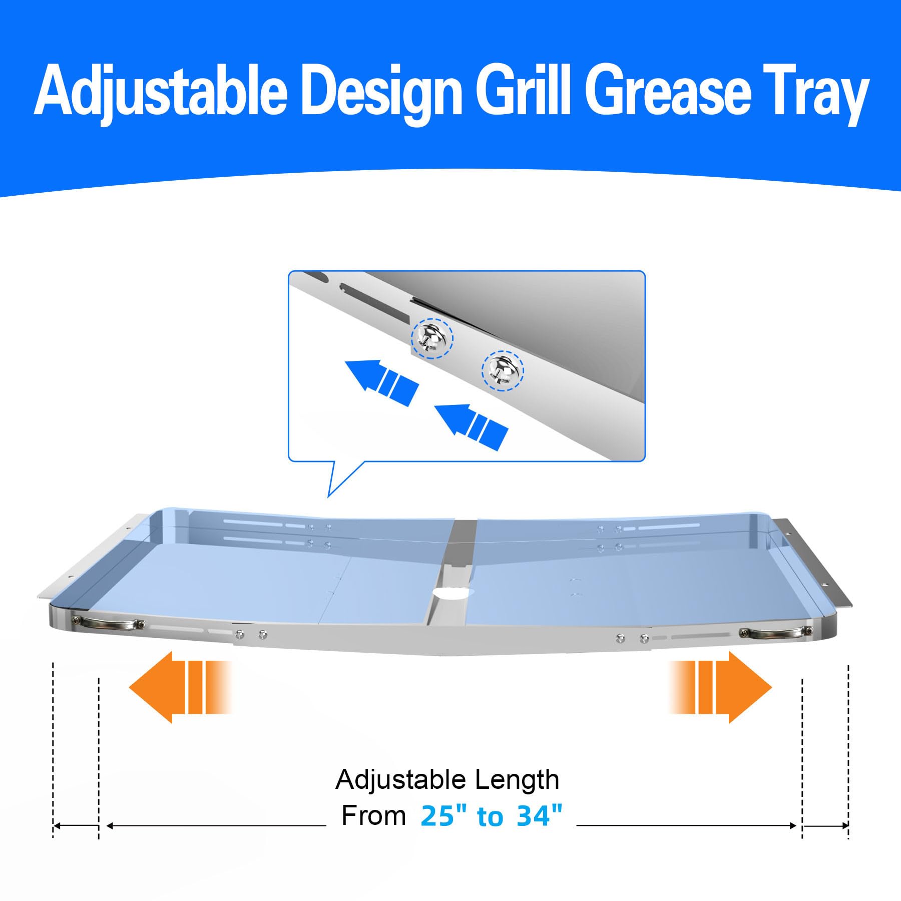 GAMPLAE universal grease tray measuring 15.5 inch width for multiple models