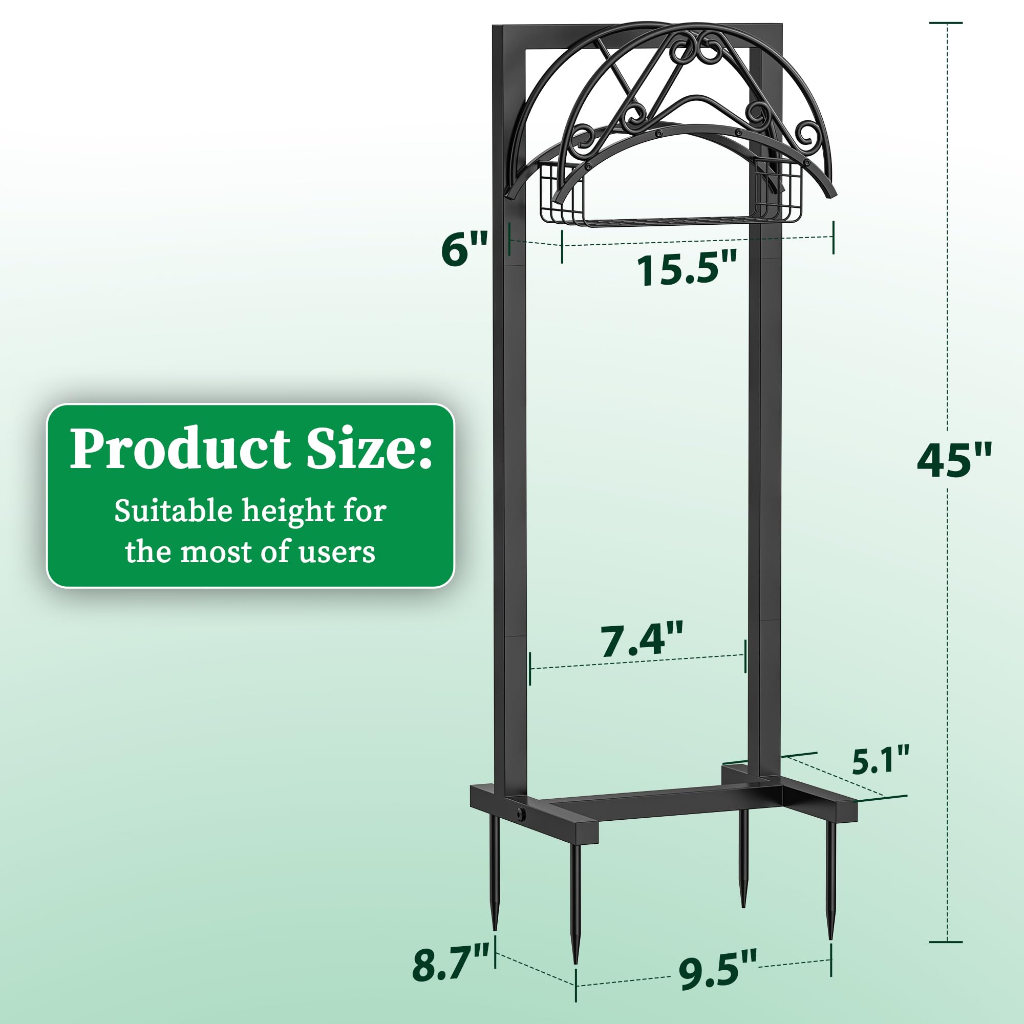 GAMTUE hose holder accommodates up to 150 feet of hose with ease.