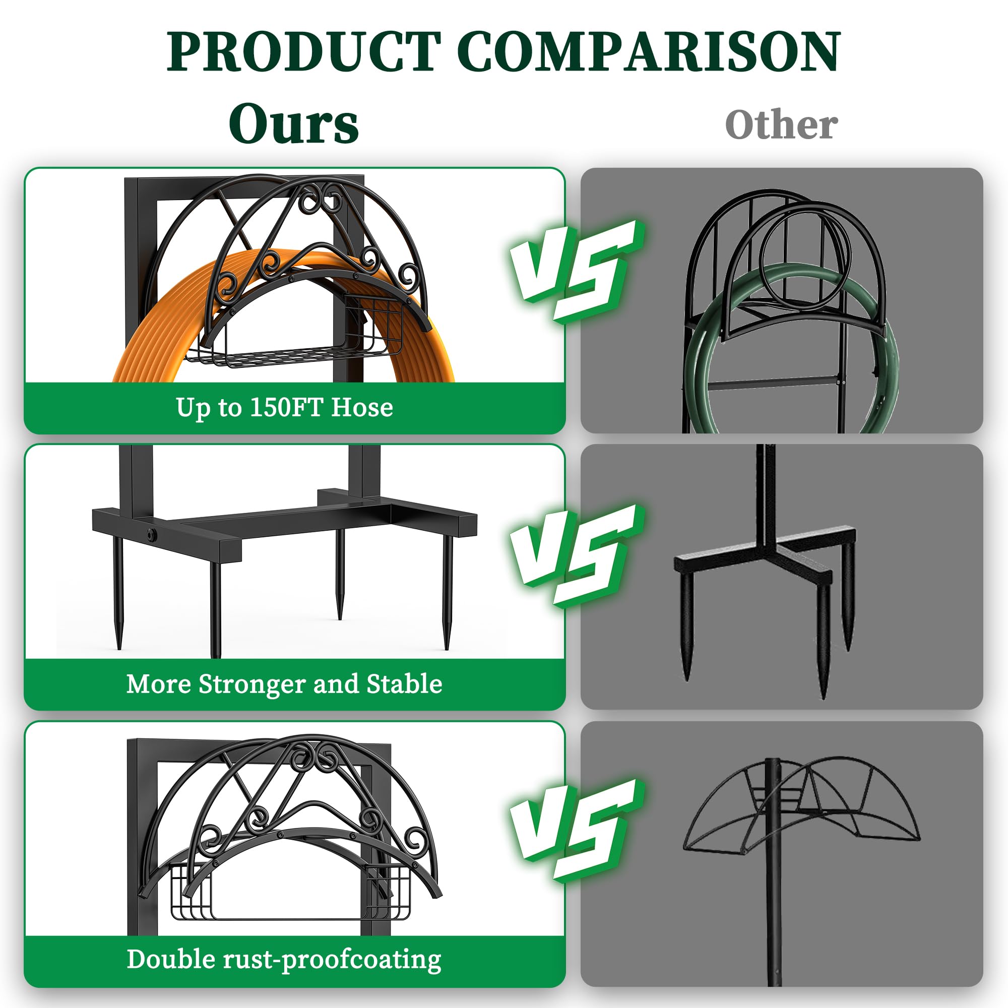 GAMTUE powder-coated steel with rust-resistant coating withstands rain and sun.