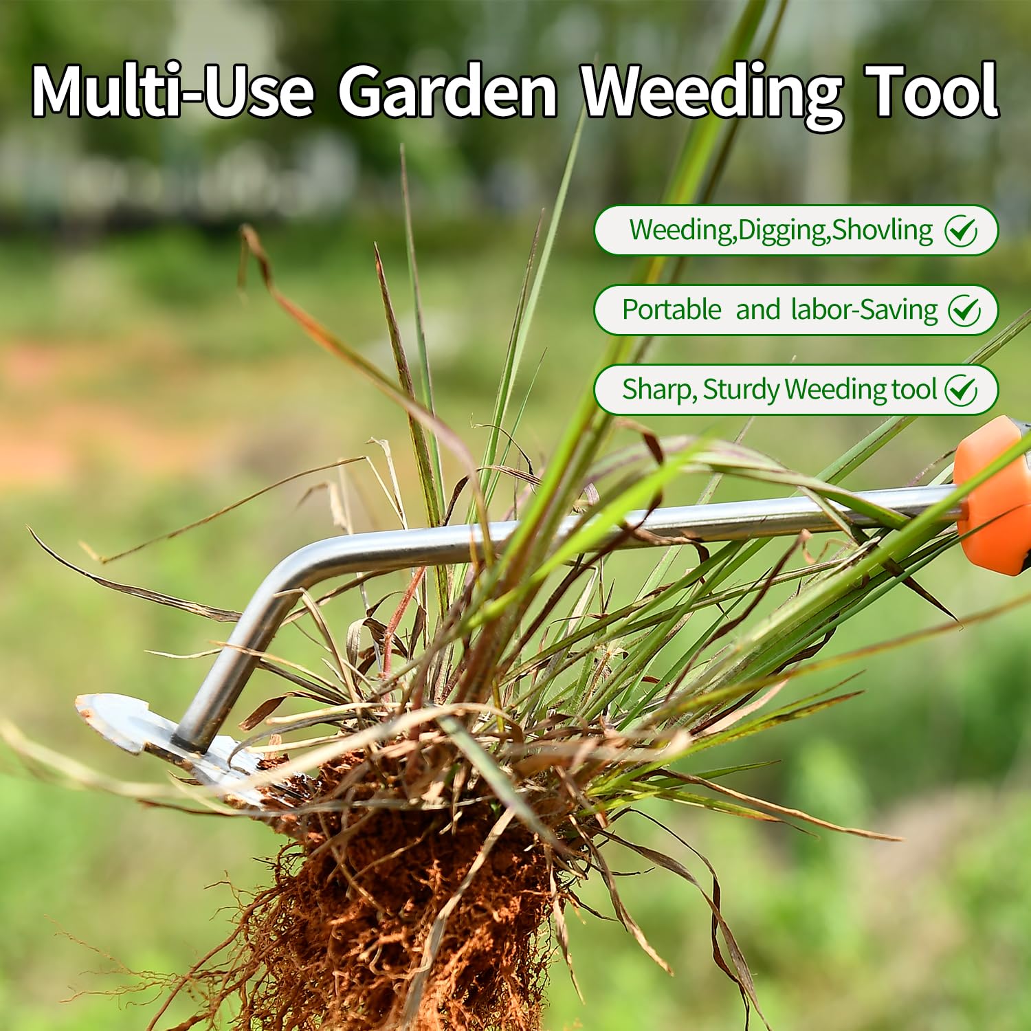 GANCHUN easy-to-use weeding tool helps remove common garden weeds