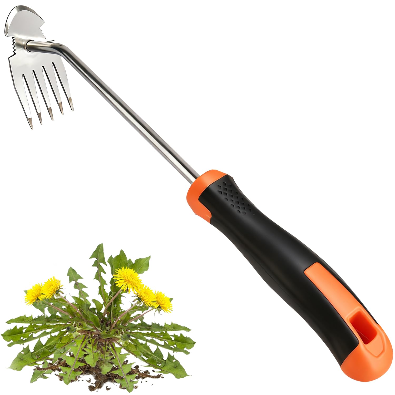 GANCHUN weed puller tool stainless steel for long-lasting garden root removal.