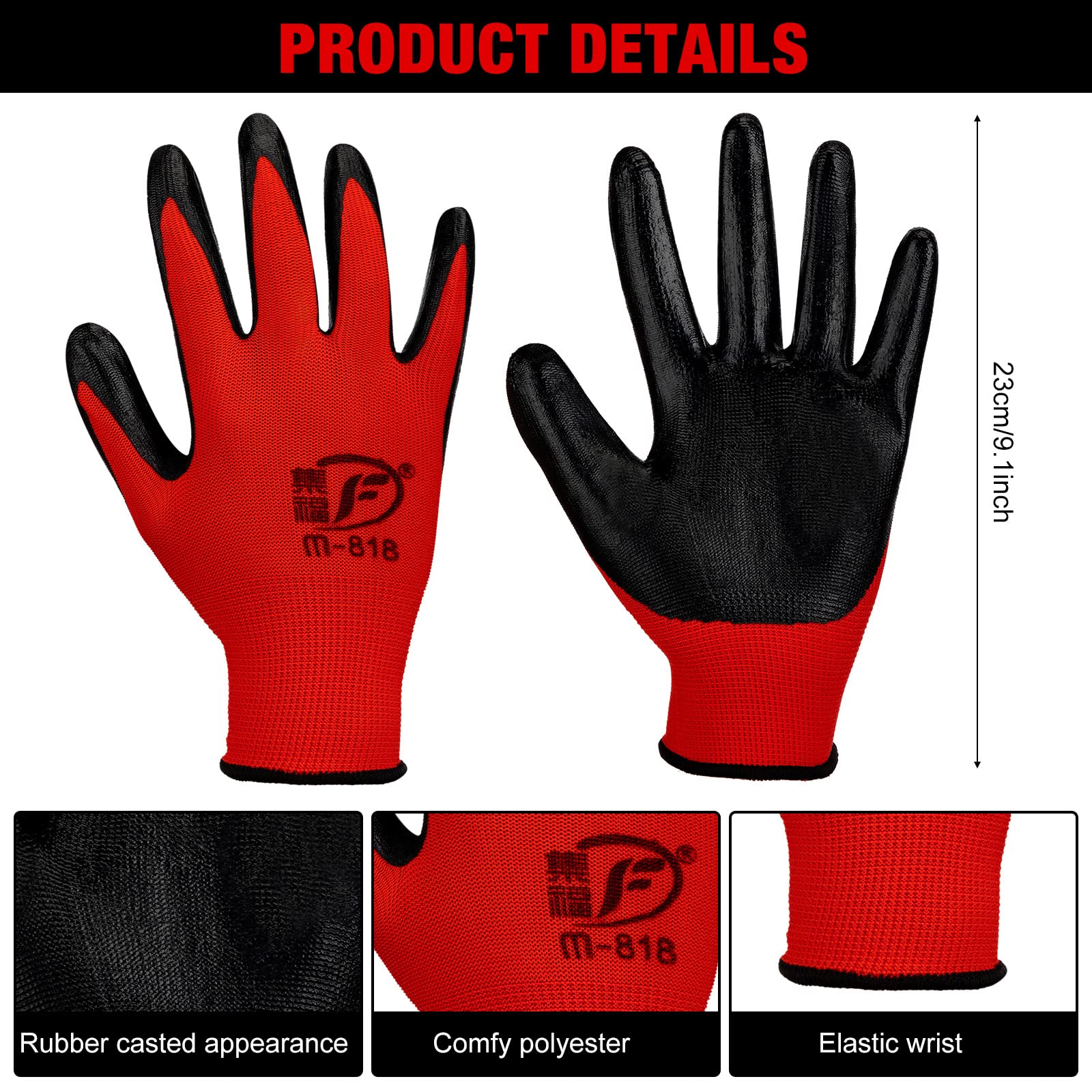 Gandeer black gloves offer anti-slip grip for wet conditions