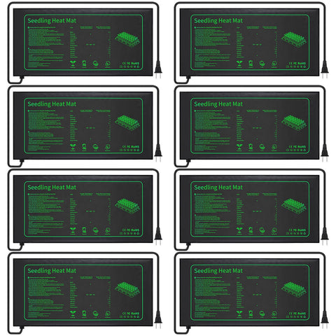 Ganeen 8-pack seedling heat mat offers even warmth for reliable germination in indoor seed starting
