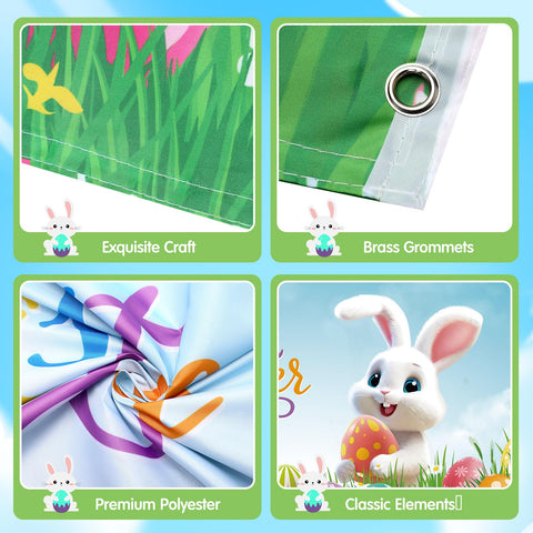Ganeen Easter eggs flag colorful artwork for eye-catching seasonal display