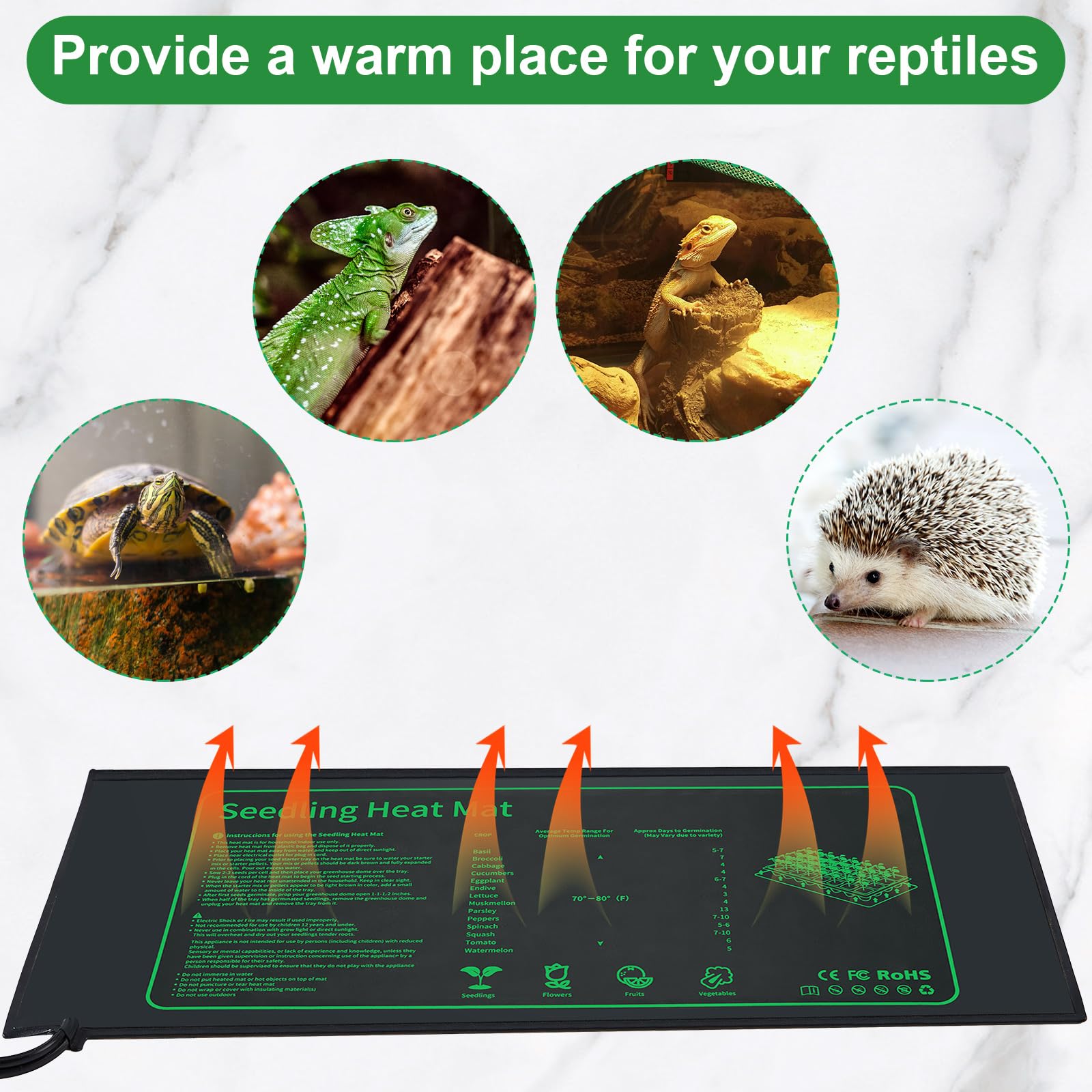 Ganeen indoor heat mat ideal for greenhouses, tents, and grow boxes