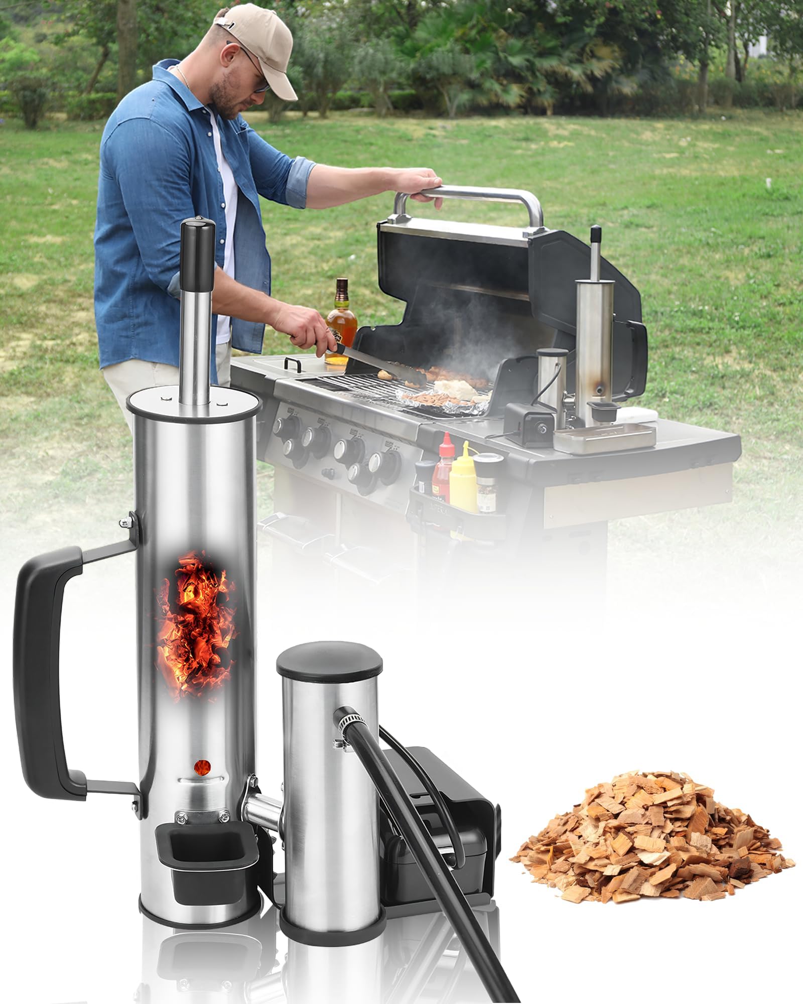 GANGSHELO smoke generator for cheese delivers cleaner smoke and richer flavor.