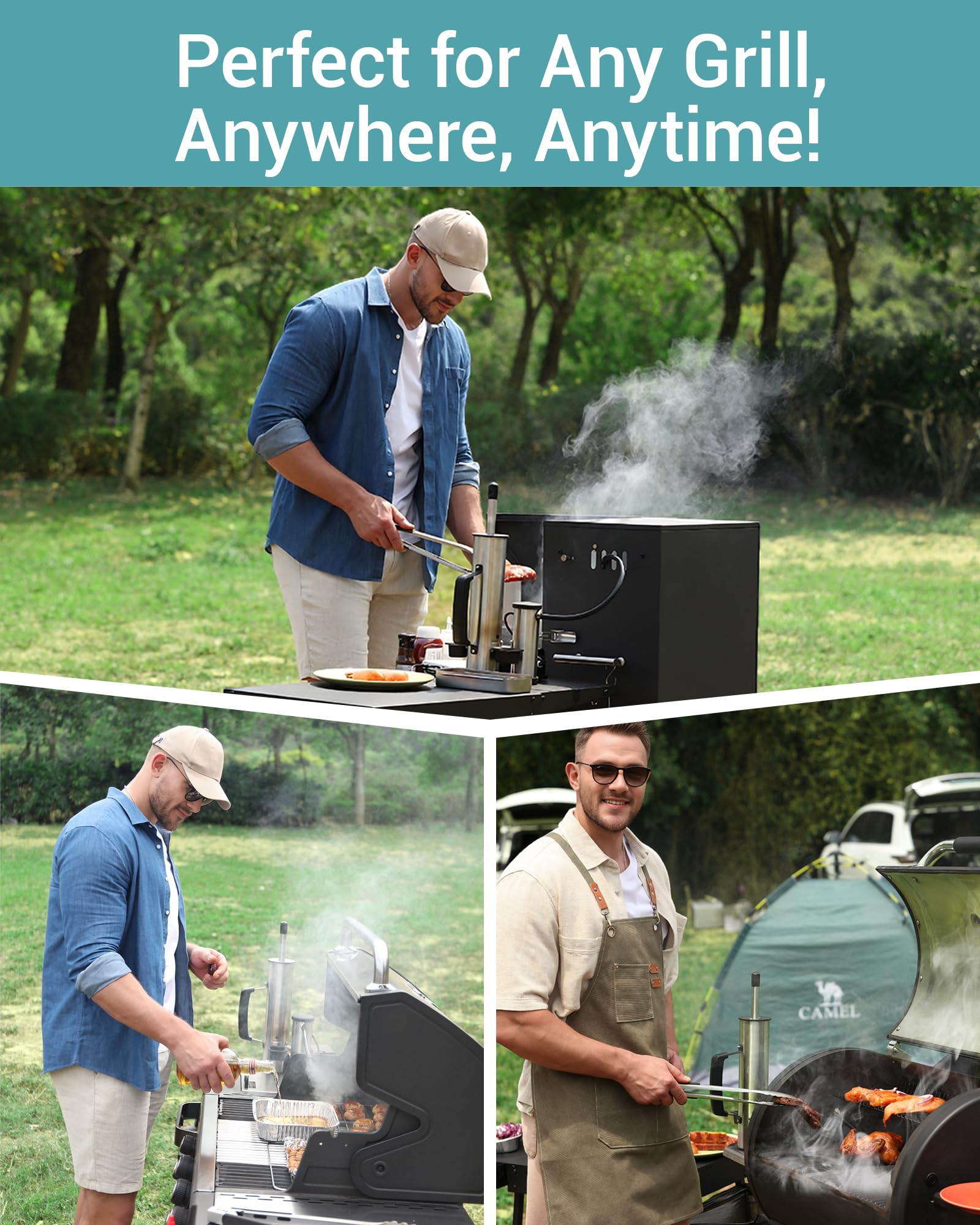 GANGSHELO pellet smoker tube with lid enables hot and cold smoking versatility.