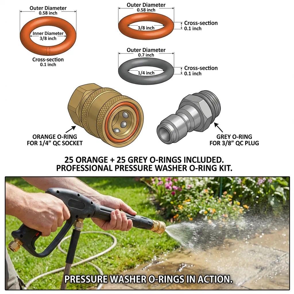 Ganivsor grey O-ring for 3/8-inch quick disconnect ensures leak-free connections