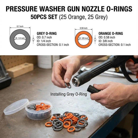 Ganivsor M22 quick-connect O-rings for fast, dependable pressure washer setup