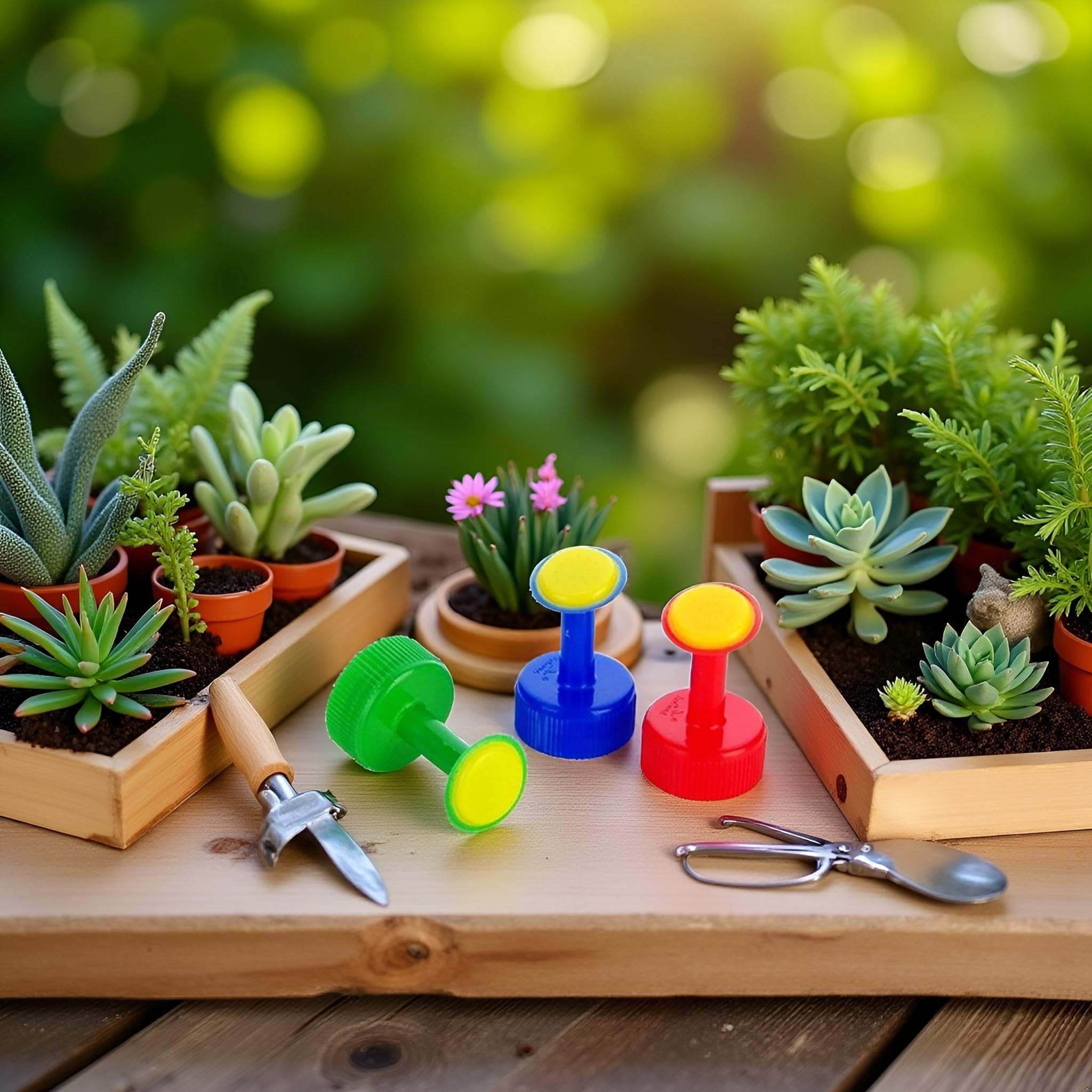 GANPUB three-attachments pack enables watering several pots at once.