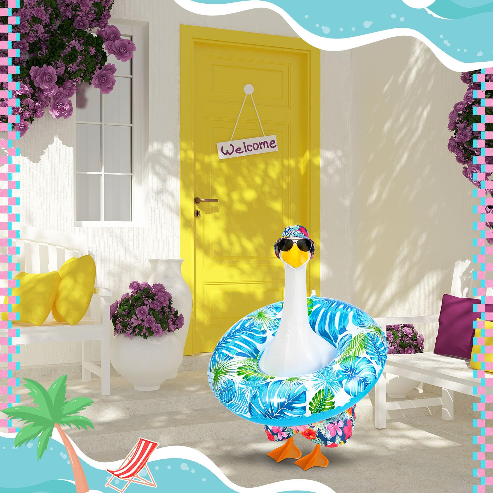 GANSHAYA 23-inch goose outfit kit showcases full summer-ready decor