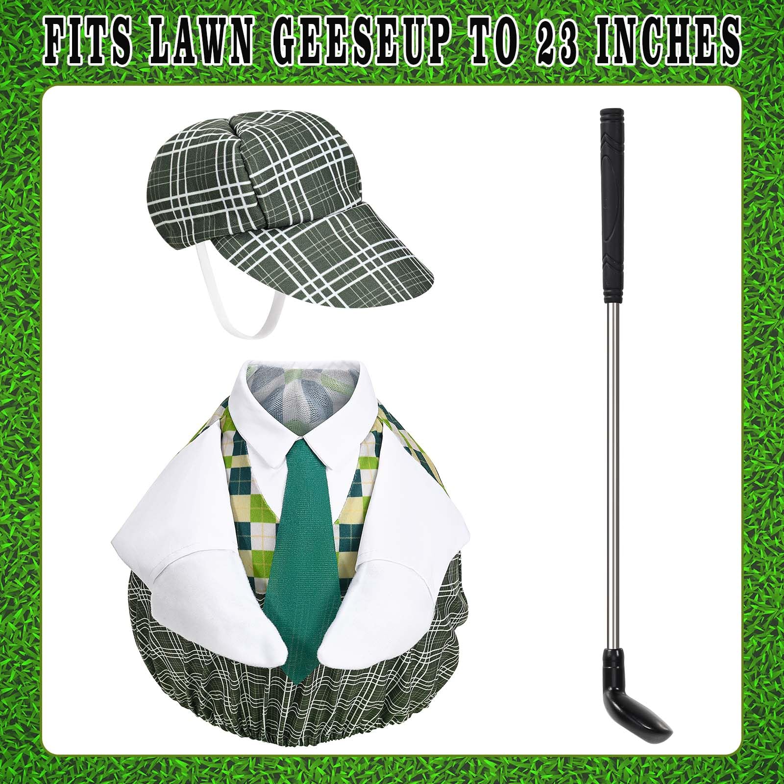 GANSHAYA goose statue pins secure the outfit in outdoor displays.