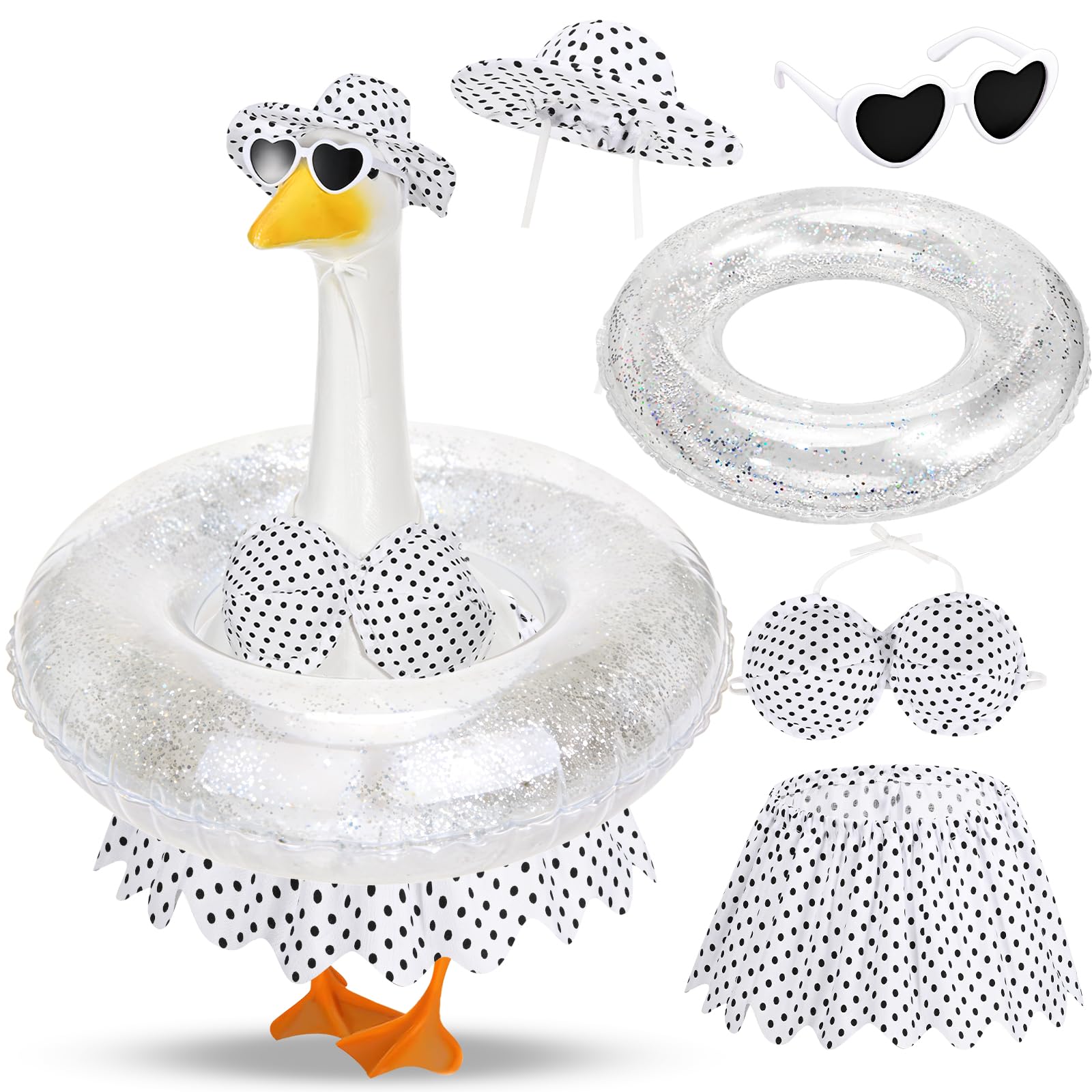 GANSHAYA hat for 23-inch goose statue adds tropical porch flair