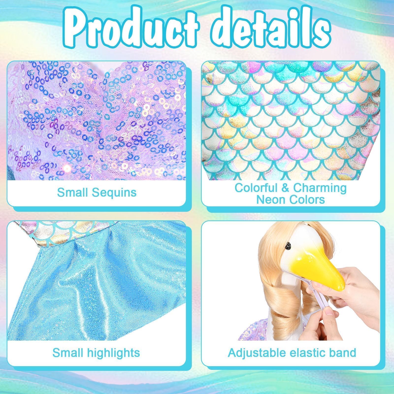 GANSHAYA mermaid wig adds finishing touch for playful porch goose outfits.
