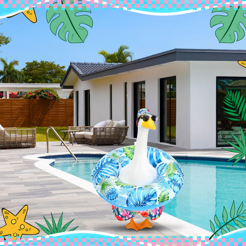 GANSHAYA outfit on goose offers a playful centerpiece for outdoor parties