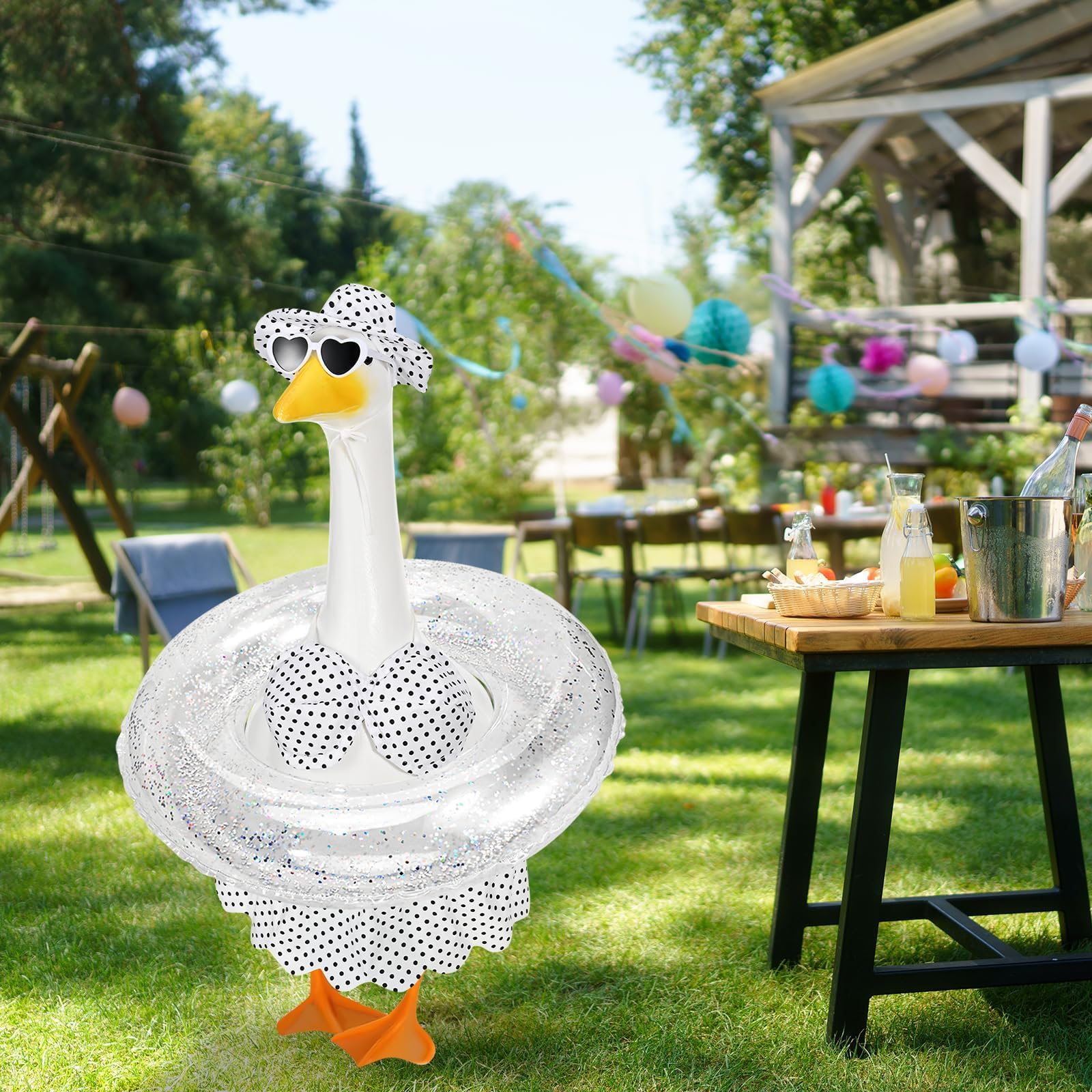GANSHAYA porch goose decor scene for festive outdoor displays