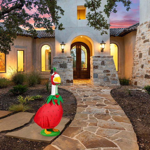 GANSHAYA strawberry hat with stem adds whimsy to garden display.
