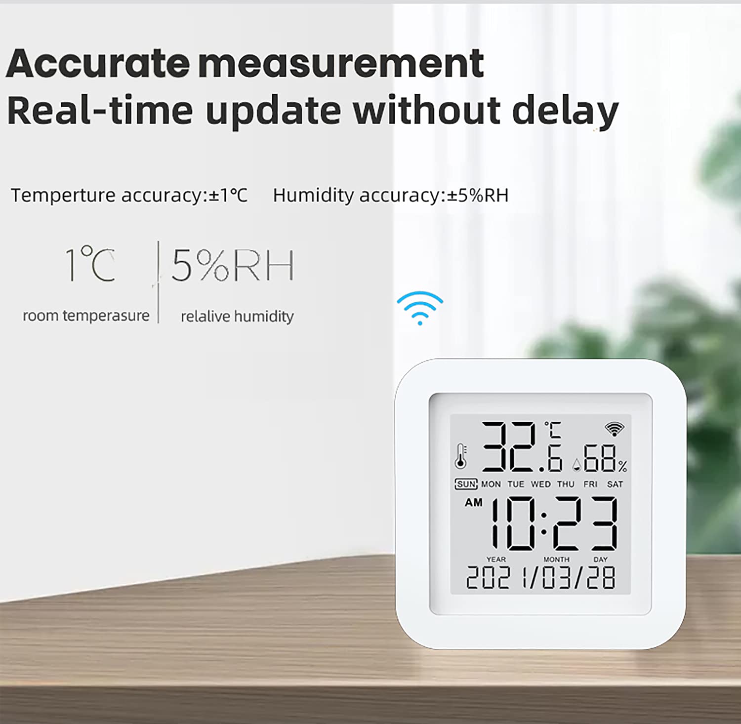 Gaoducash Alexa and Google Home compatibility enables hands-free temperature checks.