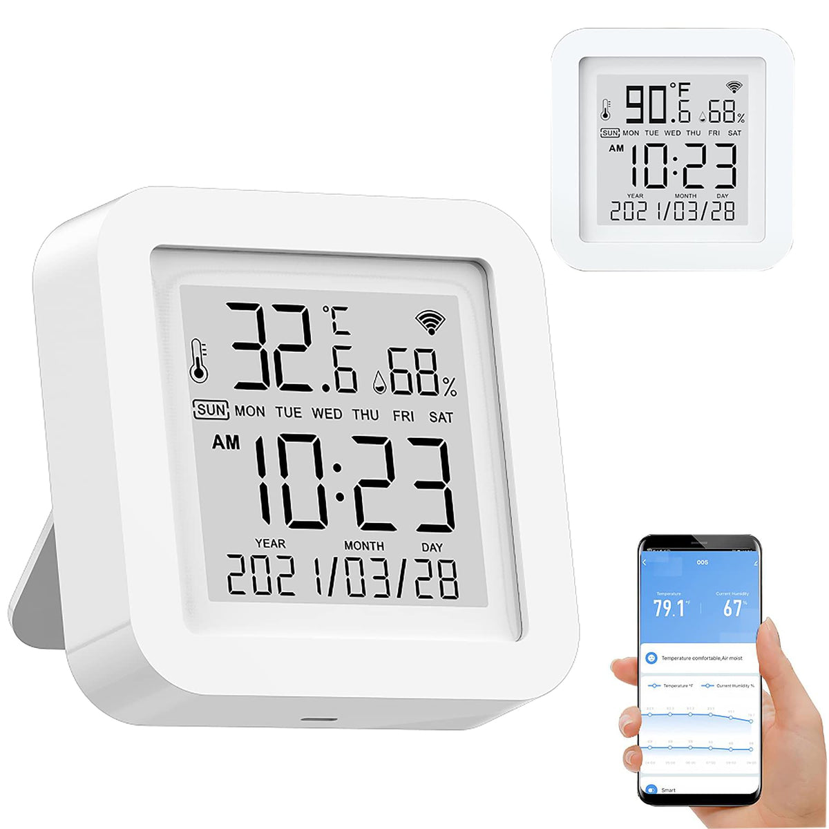 Gaoducash smart wifi temperature humidity monitor provides real-time readings for home comfort.
