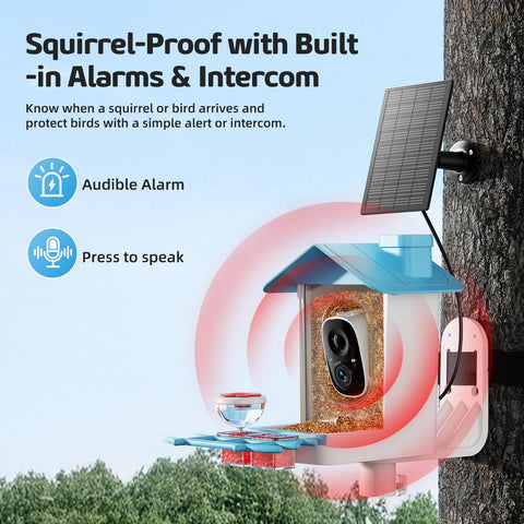 GAOYITK bird feeder sends instant mobile notifications with photos.