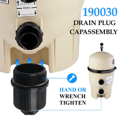 GAQUECY drain cap close-up showing rugged threads for durability