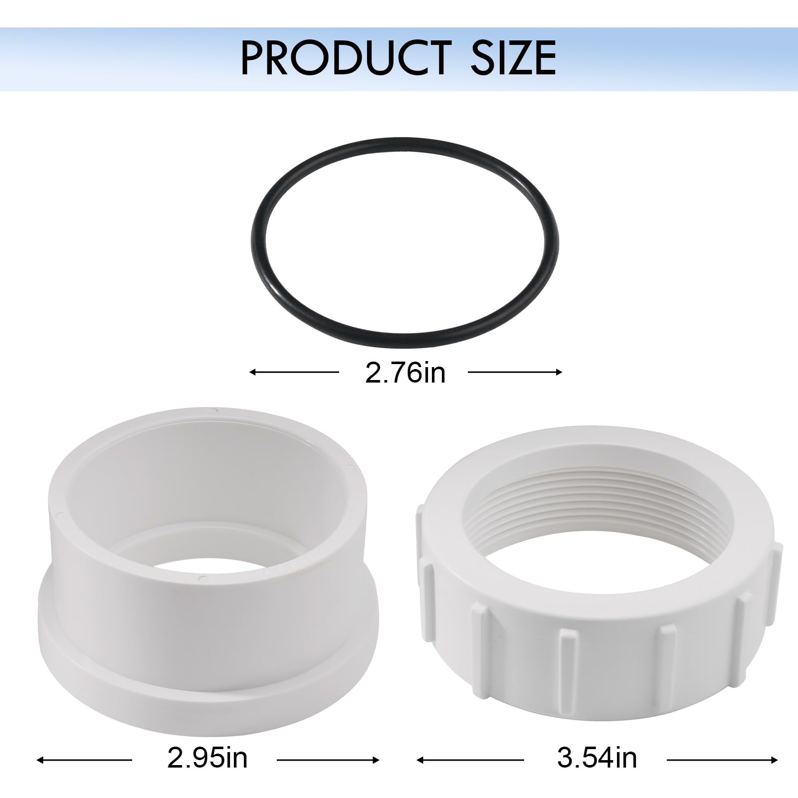 GAQUECY PKG188 nuts and o-rings shown for secure, leak-resistant installation