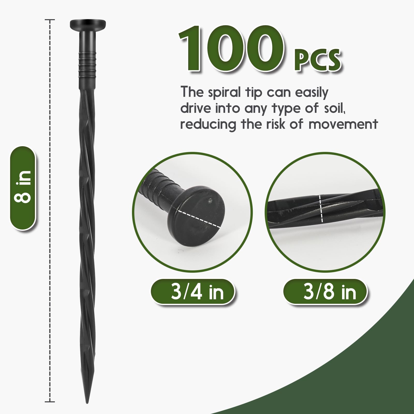 Garaook 100-piece box of edging stakes for neat garden layout and quick projects.