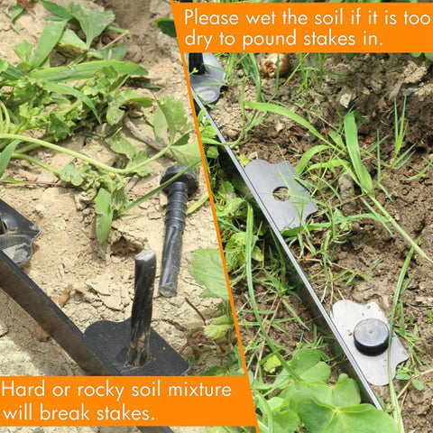 Garaook edging solution for weed fabric and artificial turf applications.