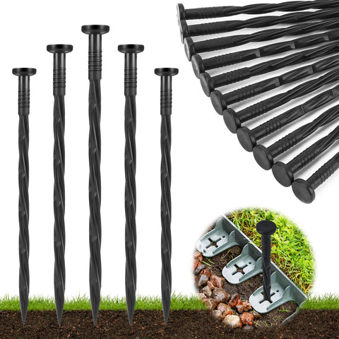 Garaook landscape stakes ground-penetration showing quick soil entry for strong edging.