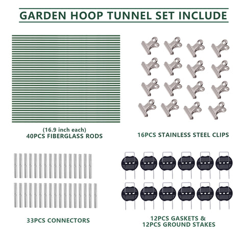 Garavigo ground stakes anchor hoops against wind for raised beds.