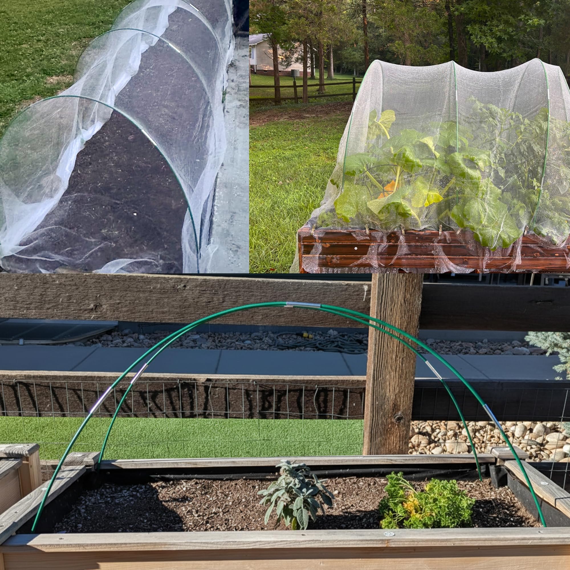 Garavigo clips fasten nets and cloth for versatile season protection.