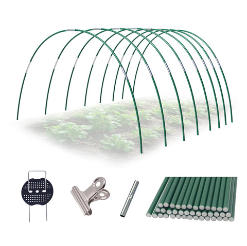 Garavigo Garden Hoops Kit: 40 fiberglass rods form a sturdy tunnel for protected crops.
