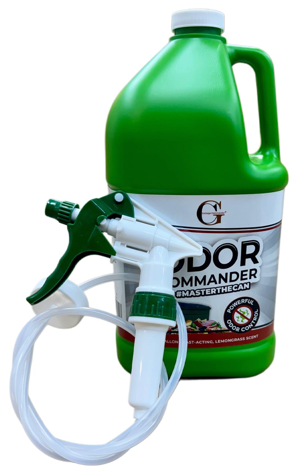 Garbage Commander extended reach in green and white for tall containers.