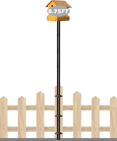 Garbuildman 105-inch bird feeder pole with top-mount for stable deck mounting