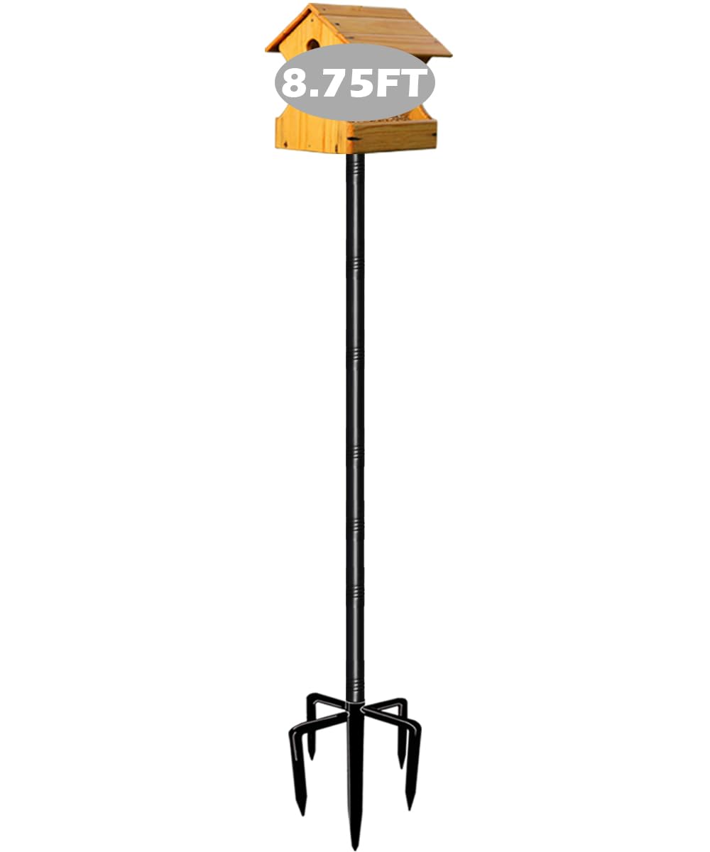 Garbuildman 105-inch bird feeder pole base provides stable outdoor mounting.